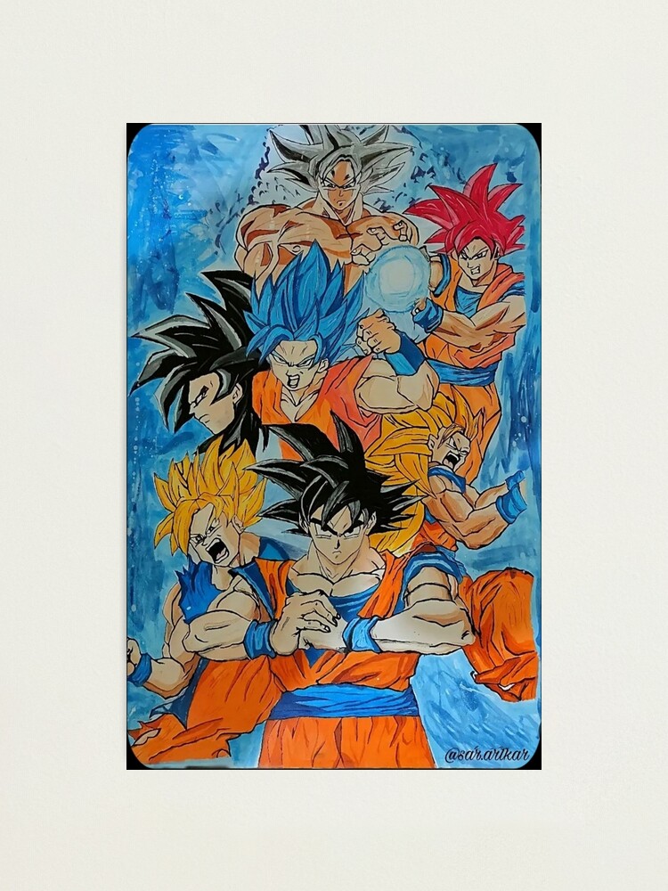 Dragon Ball Poster Gohan forms DBZ and GT Logos 12in x 18in Free