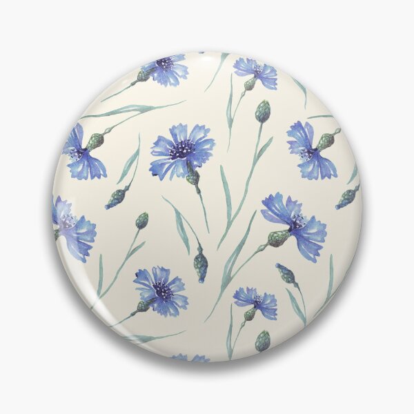 Item preview, Botanical Floral Seamless pattern- delicate cornflowers designed and sold by Red Witch Art.