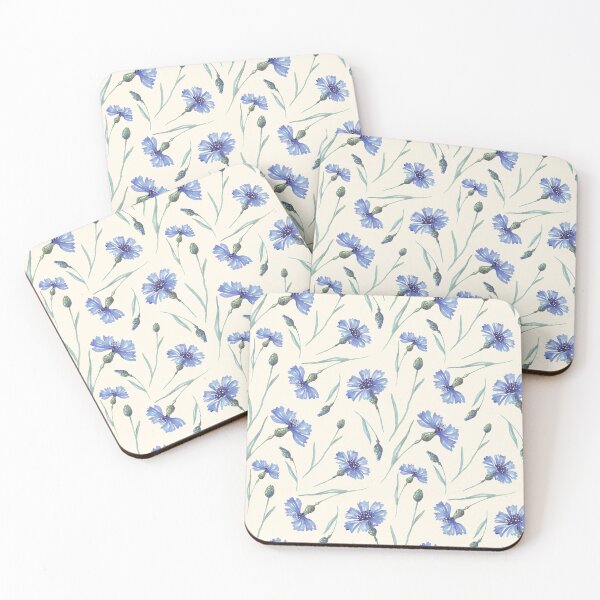 Item preview, Botanical Floral Seamless pattern- delicate cornflowers designed and sold by Red Witch Art.
