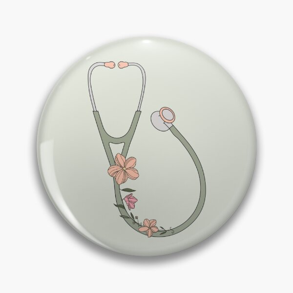 Item preview, Green stethoscope with flowers  designed and sold by Preslava Genova.