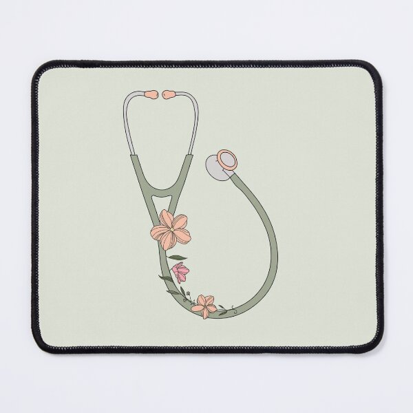 Item preview, Green stethoscope with flowers  designed and sold by Preslava Genova.