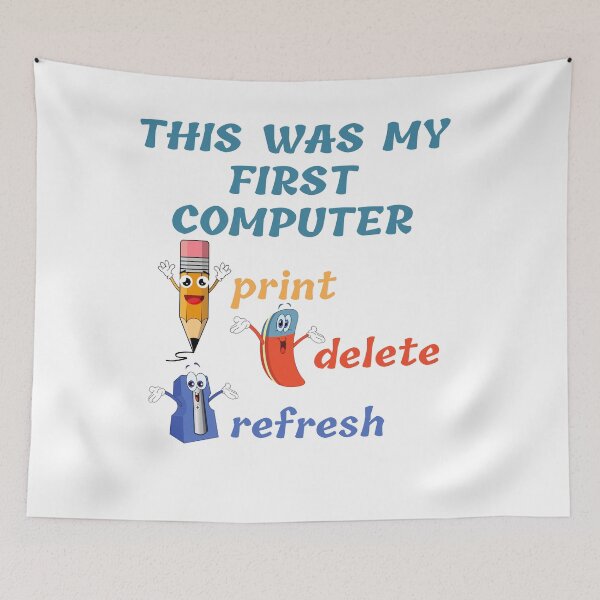 Item preview, This was my first Computer, Pencil, Sharpener, Erasier, Print Delete, Refresh, Funny designed and sold by facePale.
