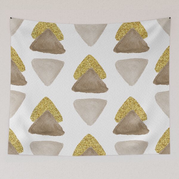 Item preview, Triangle Pattern - Coffee & Gold Accents designed and sold by Andrea Turner.