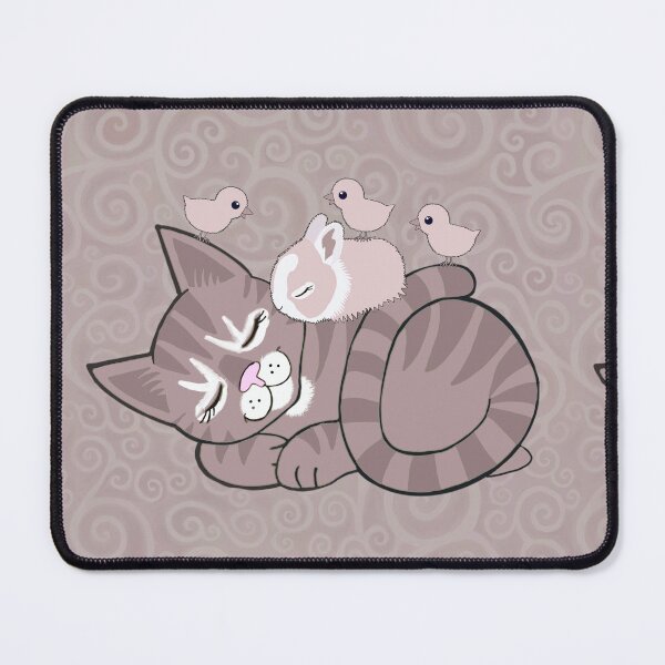 Item preview, Sleepy chocolate cat and chickie and bunny friends on spirals  designed and sold by QuirkyCatz.