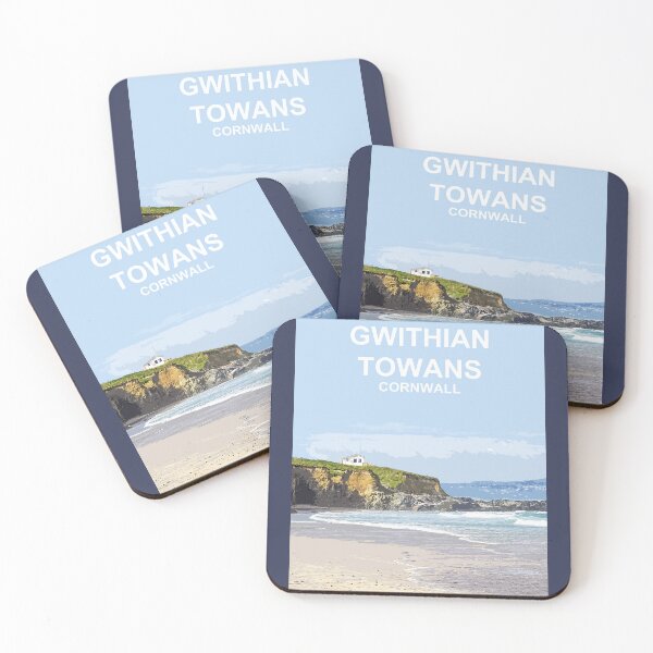 Item preview, Gwithian Cornwall. Hayle Godrevy. Cornish gift. Travel poster designed and sold by BarbaraGlebska.