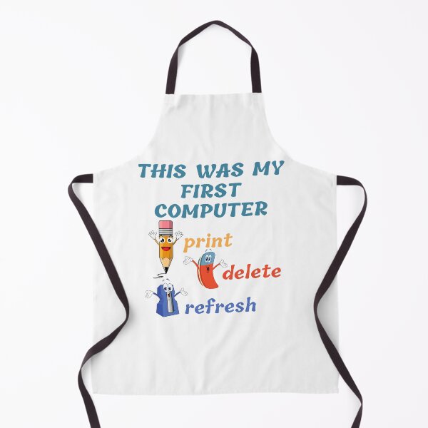 Artikelvorschau, Dies war mein erster Computer, Bleistift, Anspitzer, Radiergummi, Drucken, Löschen, Aktualisieren, Lustig entworfen und verkauft von facePale.