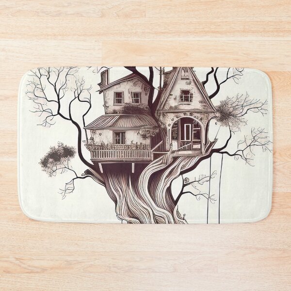 Item preview, Abstract outline treehouse sepia style colors designed and sold by RK - Shop.