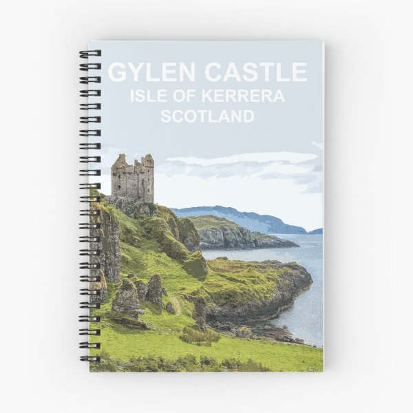 Item preview, Gylen Castle, Isle of Kerrera Scotland. Scottish gift. Travel poster designed and sold by BarbaraGlebska.