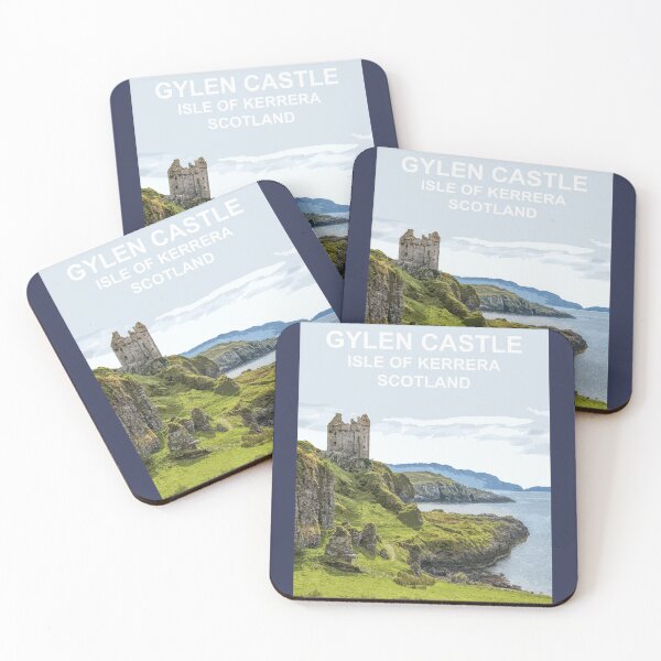 Item preview, Gylen Castle, Isle of Kerrera Scotland. Scottish gift. Travel poster designed and sold by BarbaraGlebska.