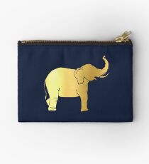 Gold Elephant Zipper Pouch