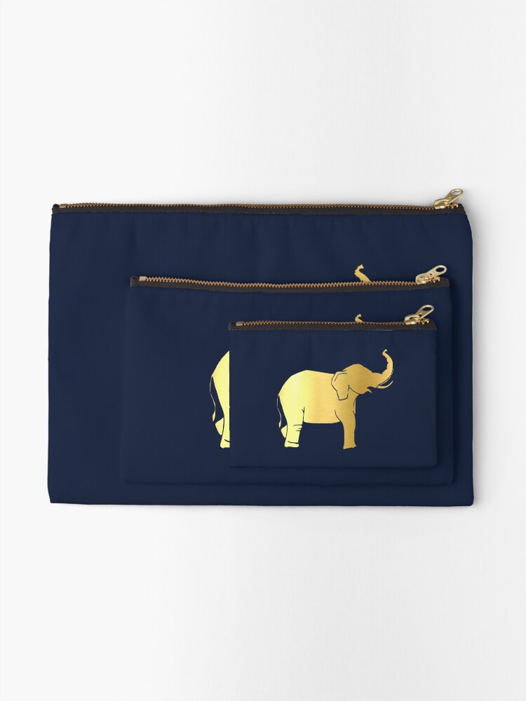 Alternate view of Gold Elephant Zipper Pouch