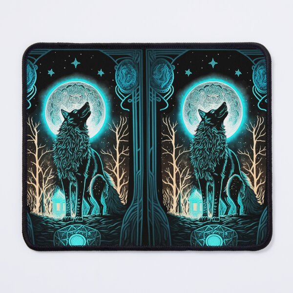 Item preview, Wolf howling at night glowing tarot designed and sold by Visual-wallart.