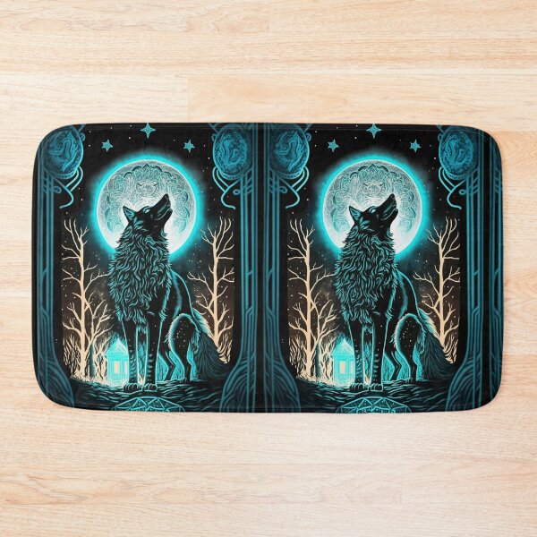 Item preview, Wolf howling at night glowing tarot designed and sold by Visual-wallart.