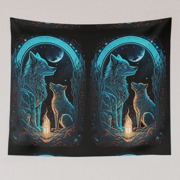 Item preview, Wolf & glowing night tarot designed and sold by Visual-wallart.
