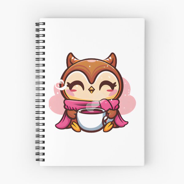 Item preview, chibi owl drinking hot chocolate designed and sold by KatisDesign.