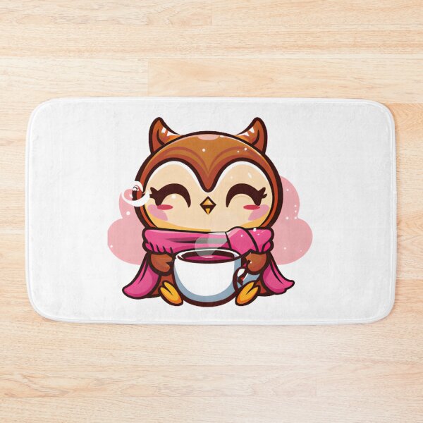 Item preview, chibi owl drinking hot chocolate designed and sold by KatisDesign.