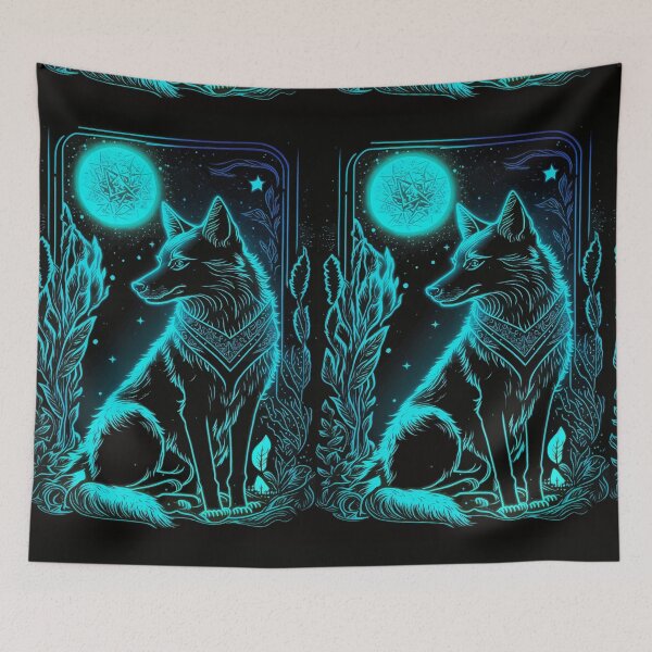 Item preview, Fancy Wolf in glowing night tarot designed and sold by Visual-wallart.