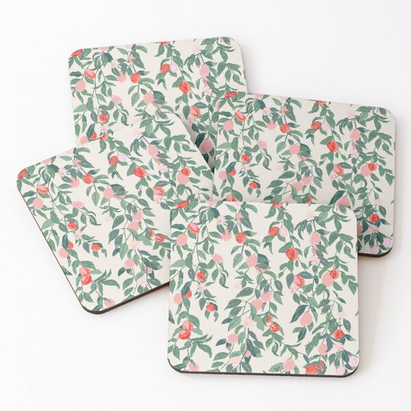 Item preview, Nectarines and Lemon Watercolor pink red green sweet sour contemporary  designed and sold by Jean-Pham.