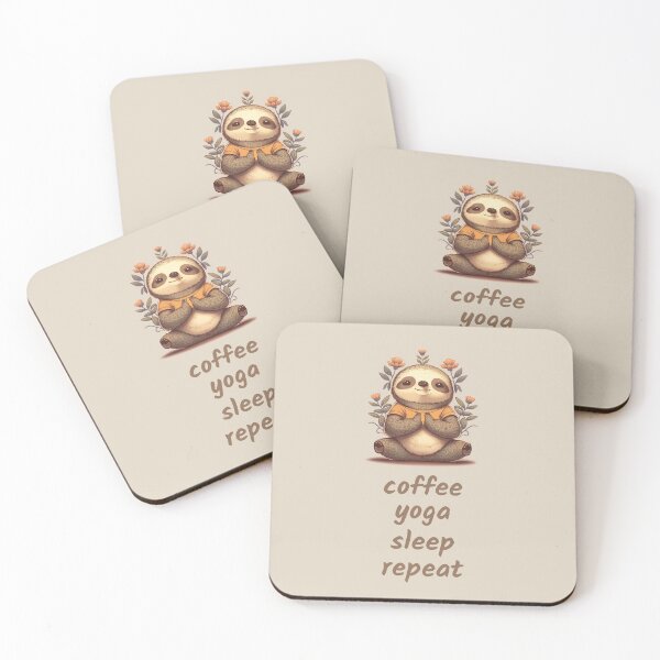 Item preview, Coffee yoga sleep repeat sloth designed and sold by Urania13.
