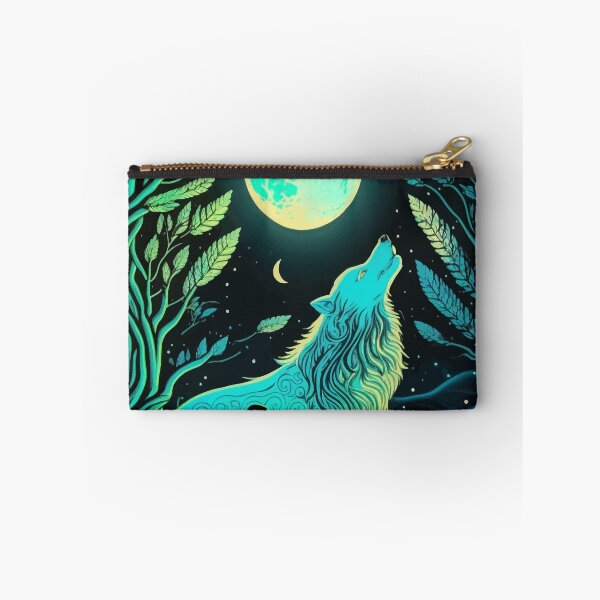 Item preview, Girl & Wolf howling in glowing night tarot designed and sold by Visual-wallart.