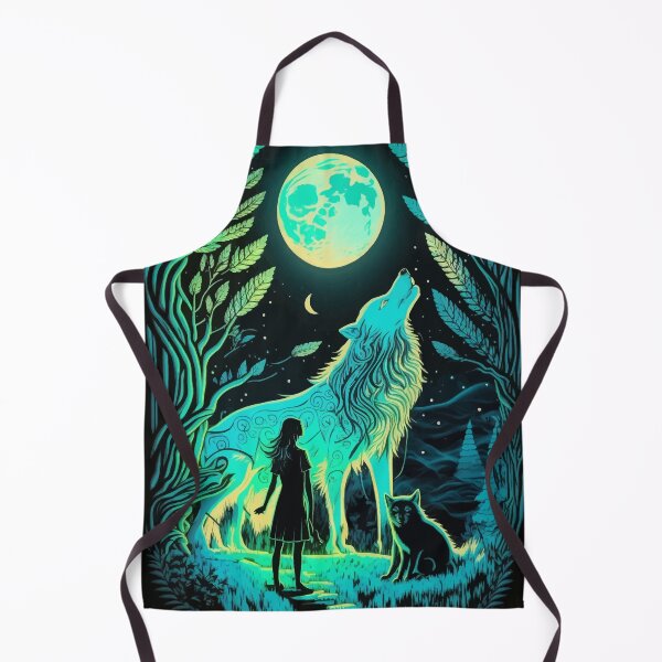 Item preview, Girl & Wolf howling in glowing night tarot designed and sold by Visual-wallart.