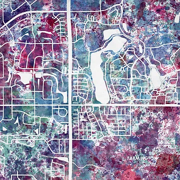 Artwork thumbnail, Farmington map by MapMapMaps