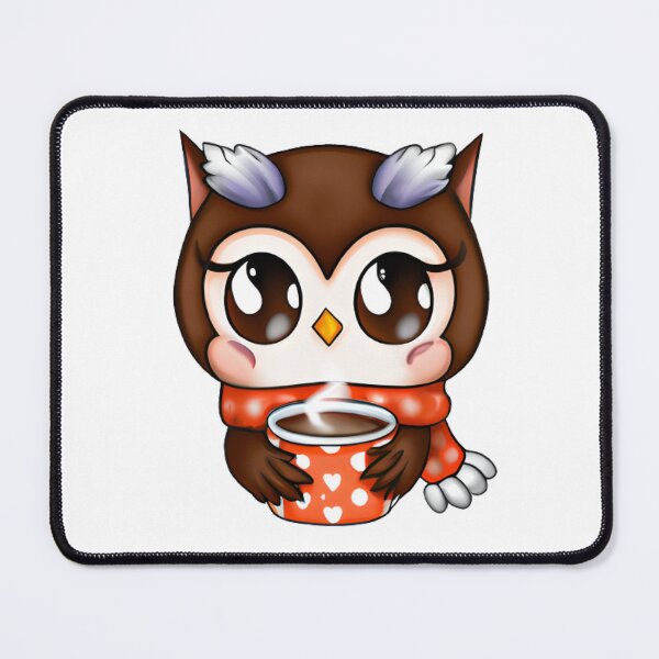 Item preview, chibi owl drinking hot chocolate designed and sold by KatisDesign.