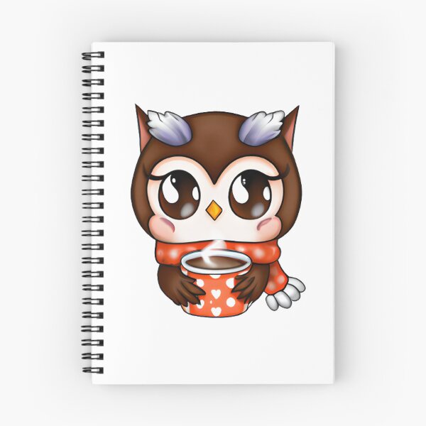 Item preview, chibi owl drinking hot chocolate designed and sold by KatisDesign.