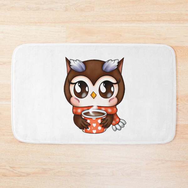 Item preview, chibi owl drinking hot chocolate designed and sold by KatisDesign.