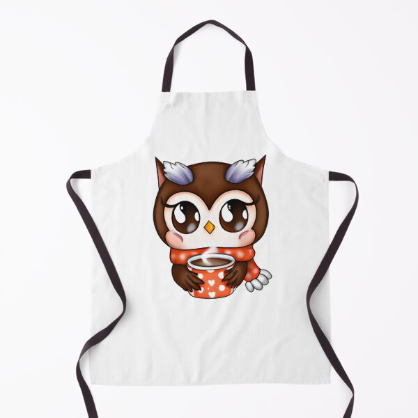 Item preview, chibi owl drinking hot chocolate designed and sold by KatisDesign.
