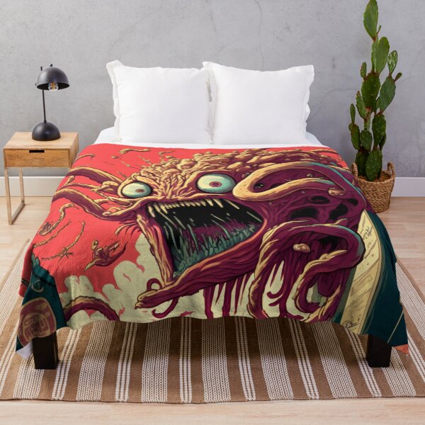 Item preview, Creepy Hungry Monster with Tentacles in the City - Retrofuturism Japanese Anime Retro 60s designed and sold by AIWanderer.