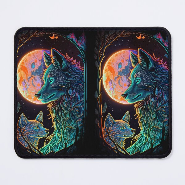 Item preview, Mother and kid wolf glowing night tarot designed and sold by Visual-wallart.