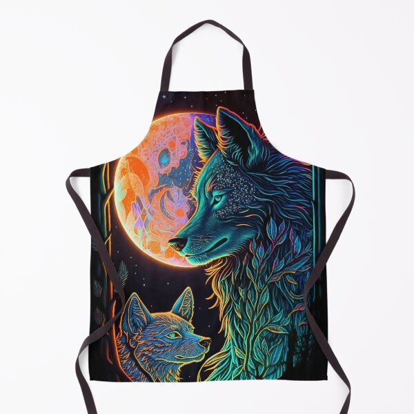 Item preview, Mother and kid wolf glowing night tarot designed and sold by Visual-wallart.