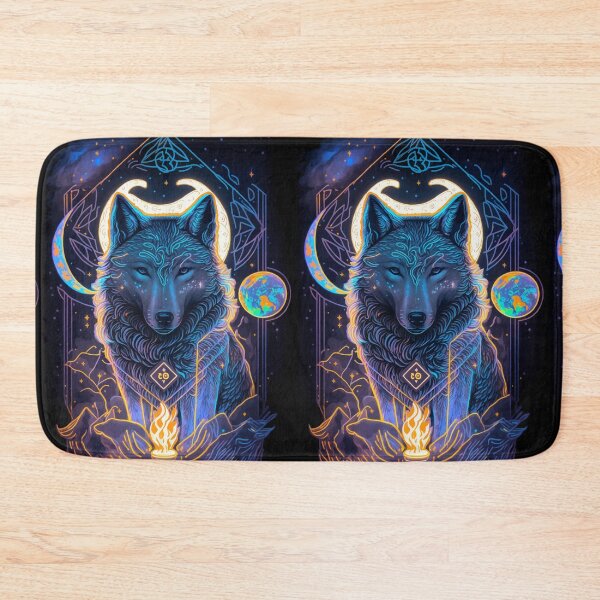 Item preview, Wolf and fire glowing night tarot designed and sold by Visual-wallart.