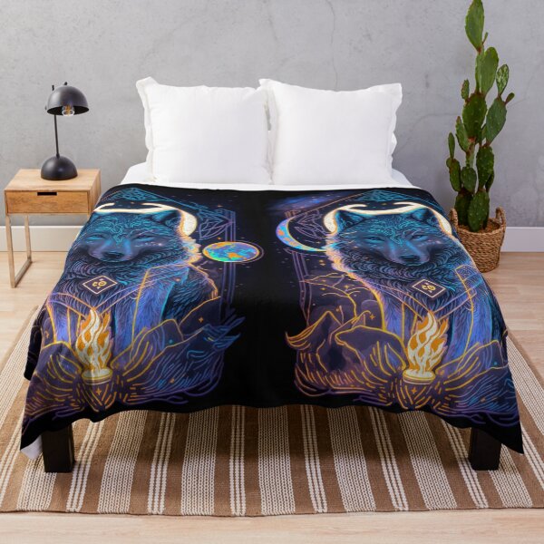 Item preview, Wolf and fire glowing night tarot designed and sold by Visual-wallart.