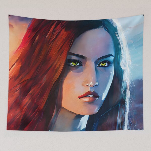 Item preview, A Portrait of an Green Eyed Empowered Woman designed and sold by ElLocoMus.