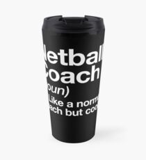 Netball-Trainer-lustiger Definitions-Trainer-Geschenk-Entwurf Thermobecher