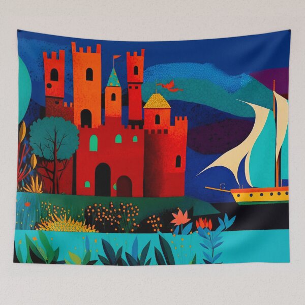 Artikelvorschau, Adorable colorful whimsical wide scene artwork #5 entworfen und verkauft von Artistic Pandas.