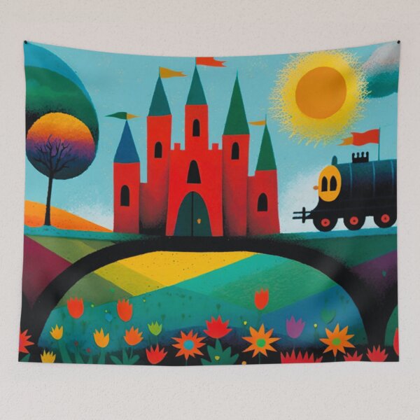 Artikelvorschau, Adorable colorful whimsical wide scene artwork #7 entworfen und verkauft von Artistic Pandas.