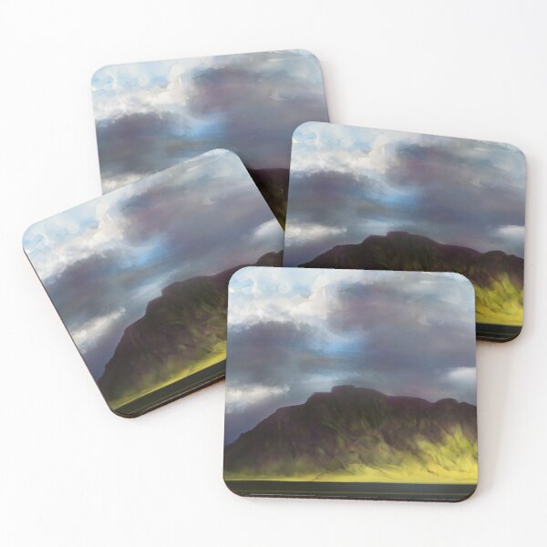 Item preview, Yellow mountain painting designed and sold by EmeraldeaArt.