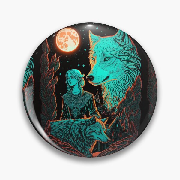 Item preview, Woman & Wolf in glowing night tarot designed and sold by Visual-wallart.
