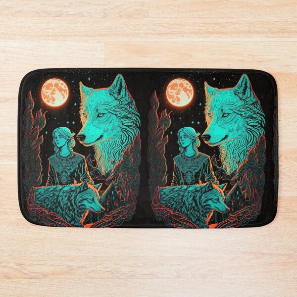 Item preview, Woman & Wolf in glowing night tarot designed and sold by Visual-wallart.