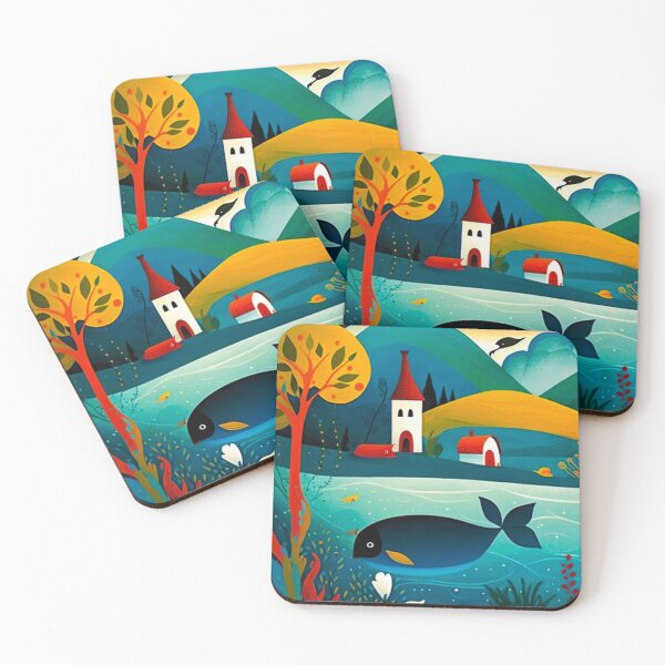 Artikelvorschau, Adorable colorful whimsical wide scene artwork #8 entworfen und verkauft von Artistic Pandas.