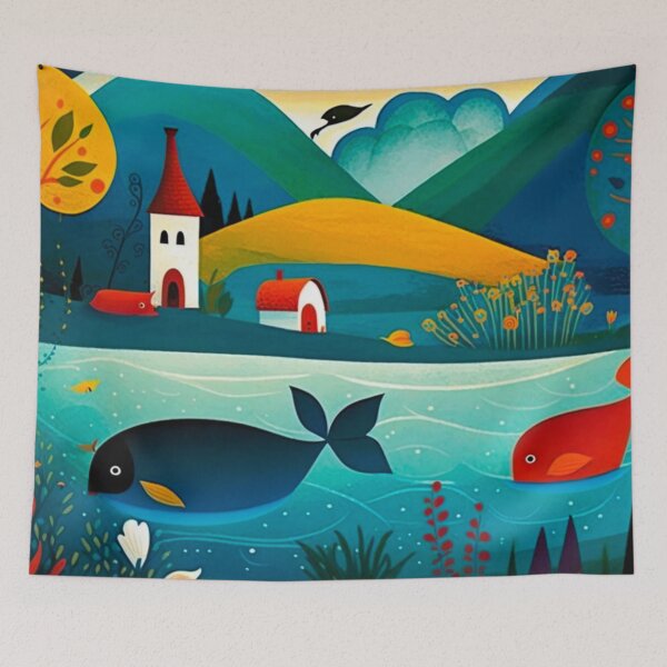 Artikelvorschau, Adorable colorful whimsical wide scene artwork #8 entworfen und verkauft von Artistic Pandas.