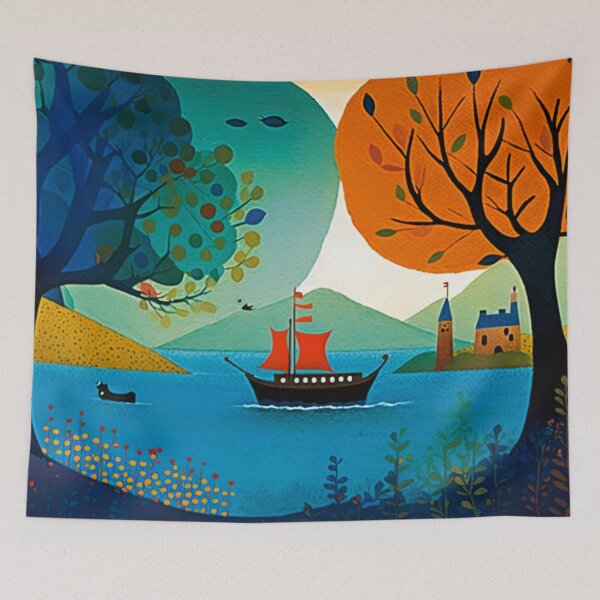 Artikelvorschau, Adorable colorful whimsical wide scene artwork #10 entworfen und verkauft von Artistic Pandas.