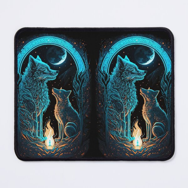 Item preview, Mythical Wolves in glowing night tarot designed and sold by Visual-wallart.