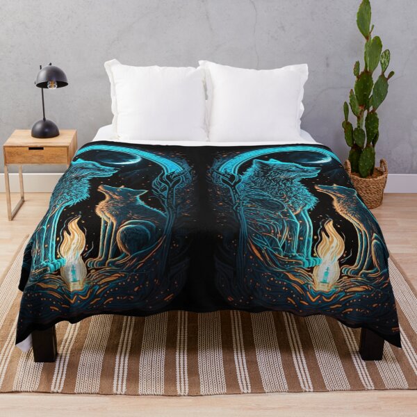 Item preview, Mythical Wolves in glowing night tarot designed and sold by Visual-wallart.