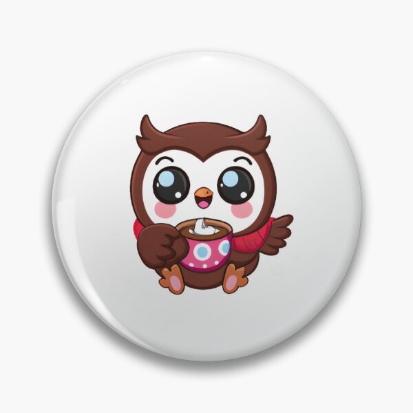 Item preview, chibi owl drinking hot chocolate designed and sold by KatisDesign.
