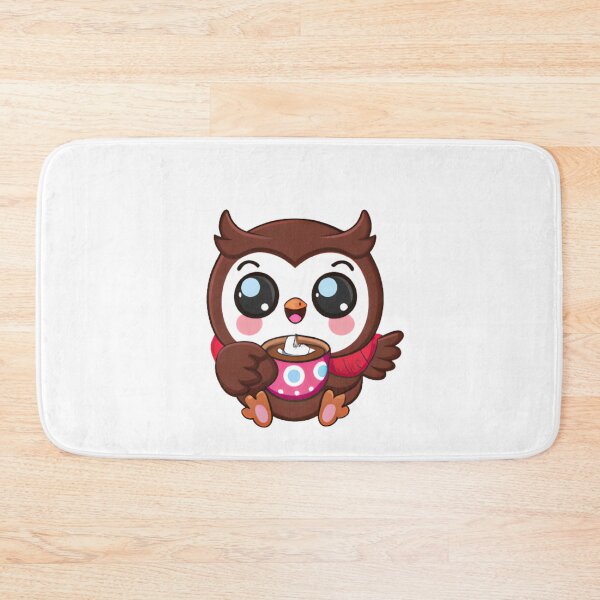 Item preview, chibi owl drinking hot chocolate designed and sold by KatisDesign.