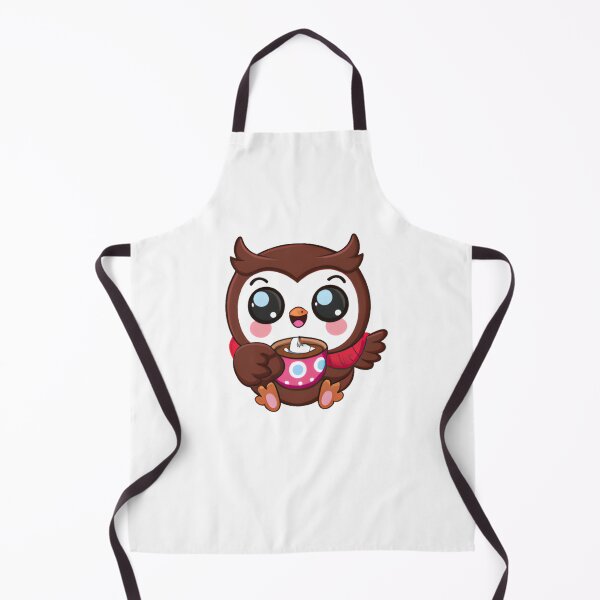 Item preview, chibi owl drinking hot chocolate designed and sold by KatisDesign.